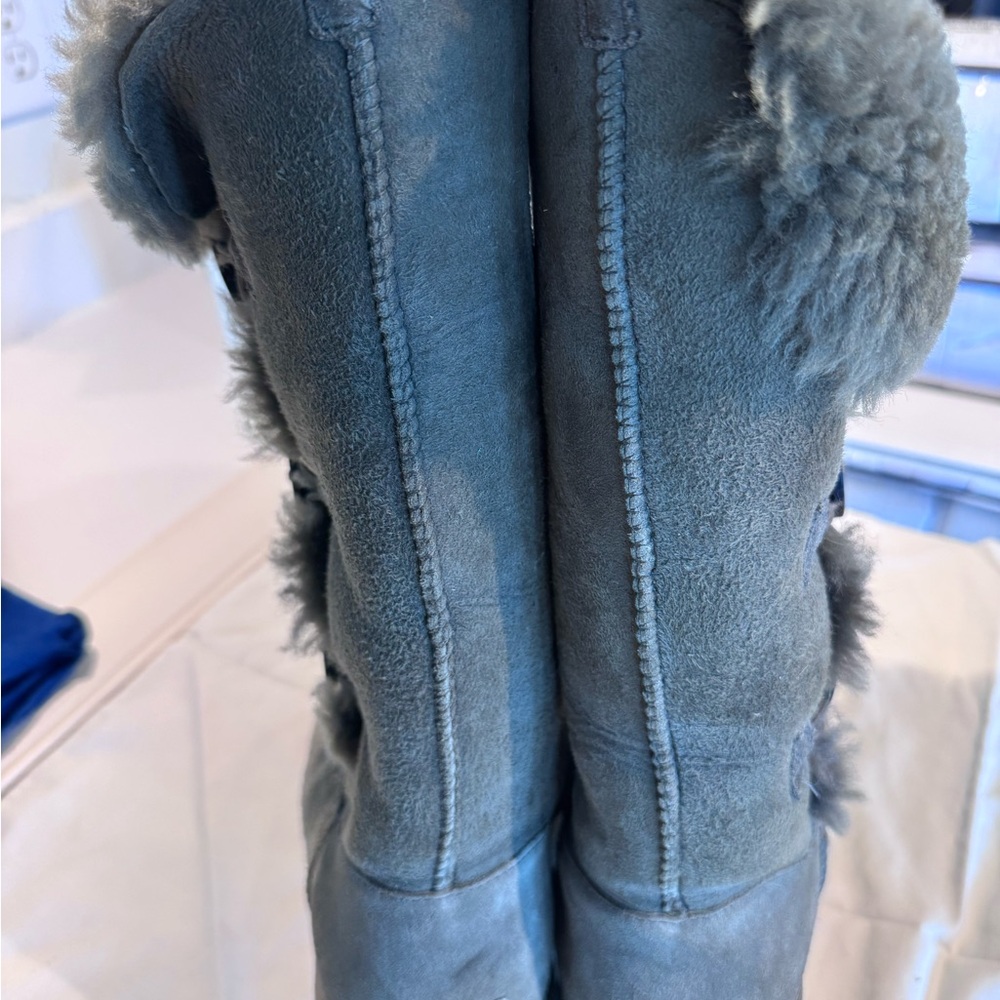 UGG Gray Button Shearling Lined Boots - image 5
